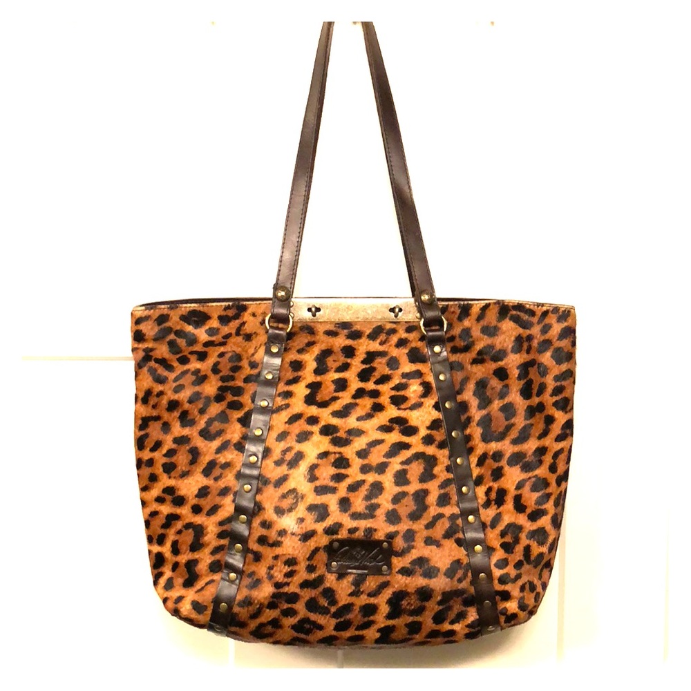 Patricia Nash Leopard Print leather bag tote